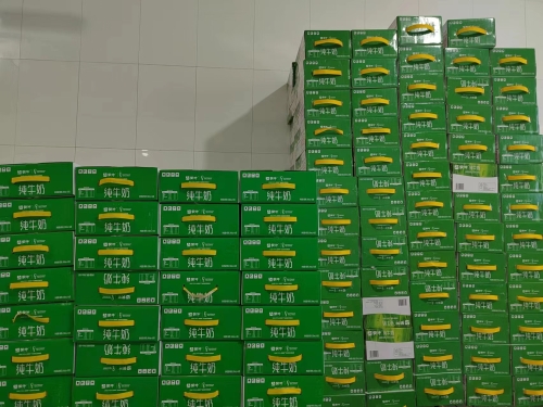 整齊排放待發(fā)放的牛奶